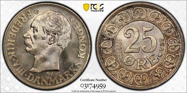 1911 VBP GJ 25 Øre KM-808 MS68