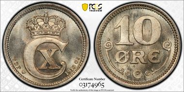 1914 VBP GJ 10 Øre MS68