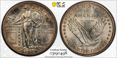 1917-S 25C Type 1 MS62FH