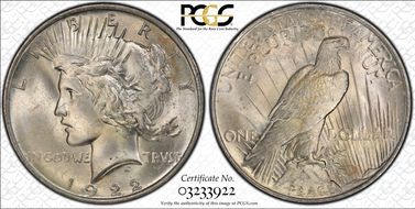 1922 $1 VAM 4 Doubled Motto MS64