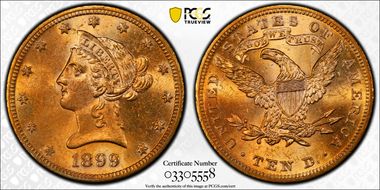 1899 $10 MS62