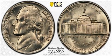 1942-P 5C Silver MS66FS
