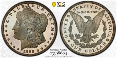 1898 $1 PR67DCAM