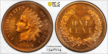 1909 1C Indian PR66+ RD