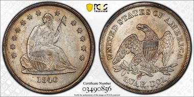 1840-O 25C No Drapery MS62