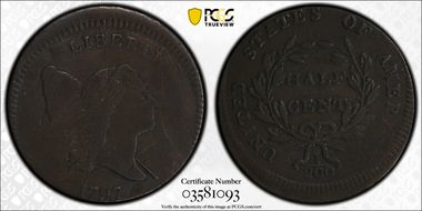 1797 1/2C 1 Above 1 XF40BN