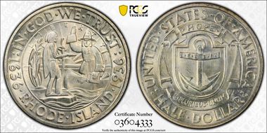 1936-S 50C Rhode Island MS65