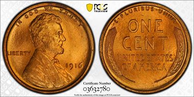 1916 1C MS66RD