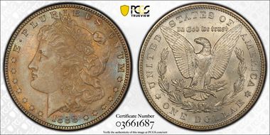 1888 $1 VAM 12, Doubled Reverse MS64