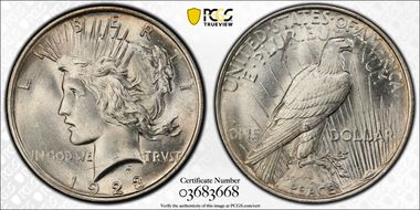 1923 $1 VAM 1-O, Bar Wing MS63