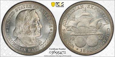 1892 50C Columbian MS65