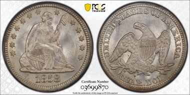 1858 25C MS66