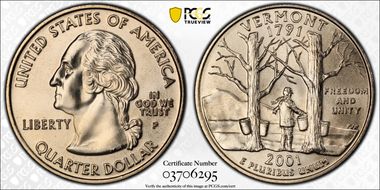 2001-P 25C Vermont MS67