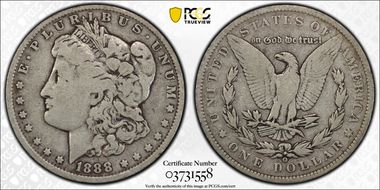 1888-O $1 VAM 4, Hot Lips VG10