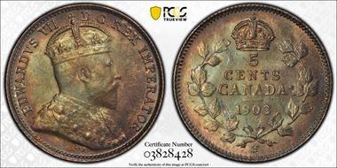 1903-H 5C Small H MS64