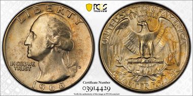1968-D 25C MS66