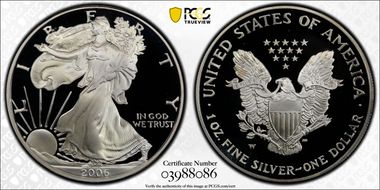 2006-W $1 Eagle-20th Anniversary First Strike PR70DCAM