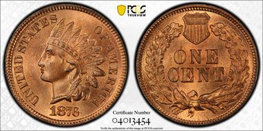 1876 1C MS66RD
