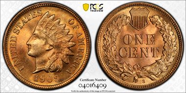 1909-S 1C Indian MS67RD
