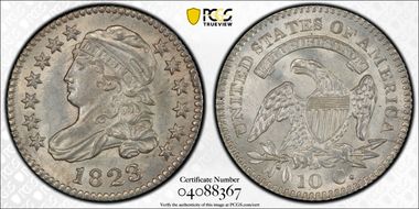 1823/2 10C Small Es MS64