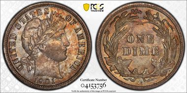 1901-O 10C O/Horiz O, FS-501 MS66