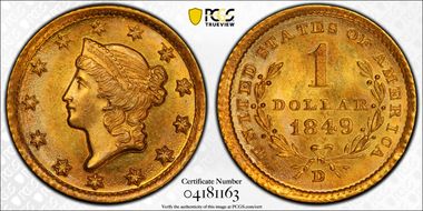 1849-D G$1 MS65