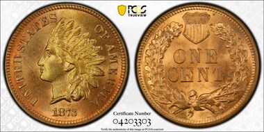 1873 1C Open 3 MS64RB