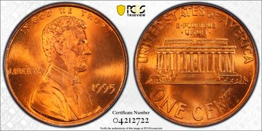 1995 1C Doubled Die Obverse MS66RD