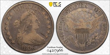 1806 50C Pointed 6, Stem F15