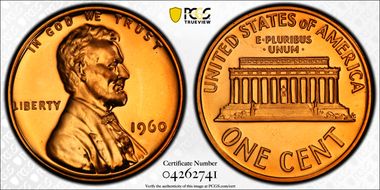 1960 1C Small Date PR67RD