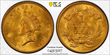 1854 G$1 Type 2 MS66