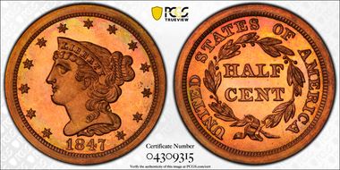 1847 1/2C Original PR65RD