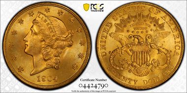 1904 $20 MS66