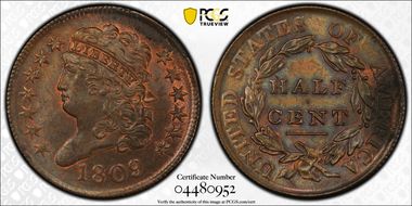 1809 1/2C Cohen 6 MS64RB