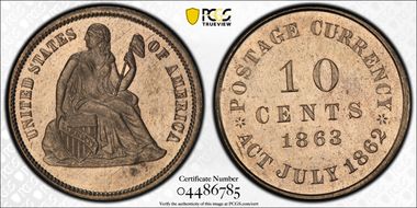 1863 10C J-331 PR64