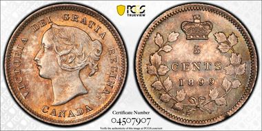 1899 5C Normal Date, High 99 MS63