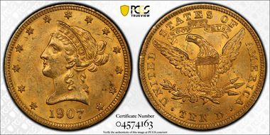 1907 $10 Liberty MS62