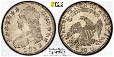 1812/1 50C Large 8 AU53