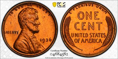 1936 1C Satin PR66RD