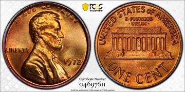 1972 1C Doubled Die Obverse MS65RD