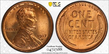 1917-D 1C MS65+ RD