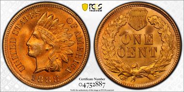 1888 1C MS65RD