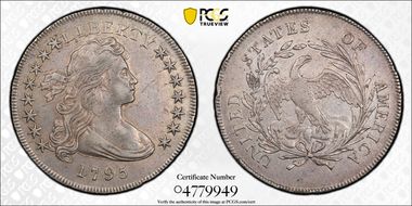 1795 $1 Draped Bust, Off-Center XF40