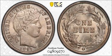 1897-O 10C MS67+