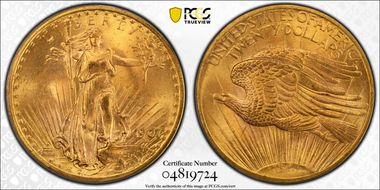 1907 $20 Saint-Gaudens MS64