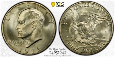 1973-S $1 Silver MS68+