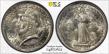 1937 50C Roanoke MS65