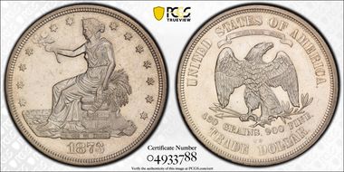 1873-CC T$1 Trade AU53