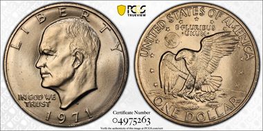 1971-D $1 "Friendly Eagle" FS-901 Type 1 Reverse MS66