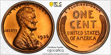 1936 1C Brilliant PR67RD